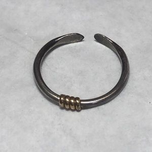 Silver and Gold Minimalist Ring - Adjustable 6.75